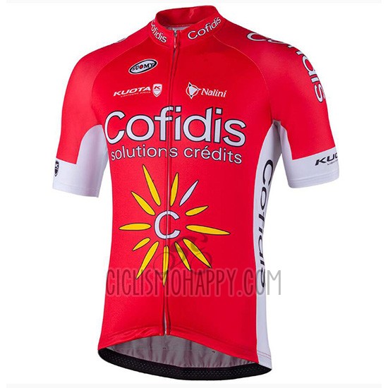 Cofidis Cycling Jersey Bib Short 2018 Short Sleeve Confidis Red